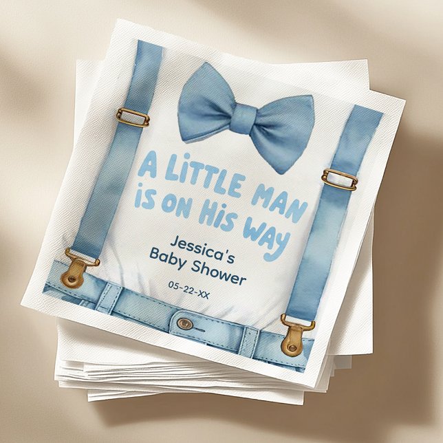 Blue Little Man Baby Shower Napkins (Little Man Napkins)