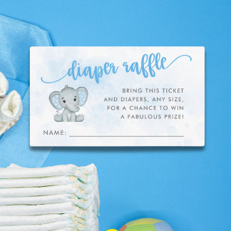 Blue Little Peanut Diaper Raffle Enclosure Card