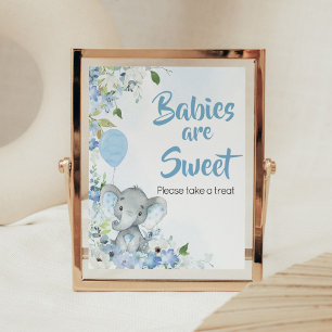 Blue Little Peanut Elephant Babies are Sweet Poster