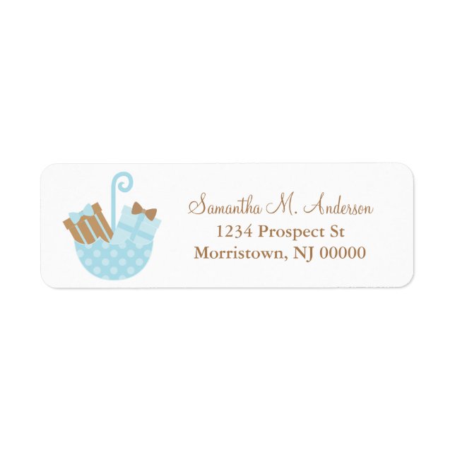 Blue Little Presents Return Address Label (Front)
