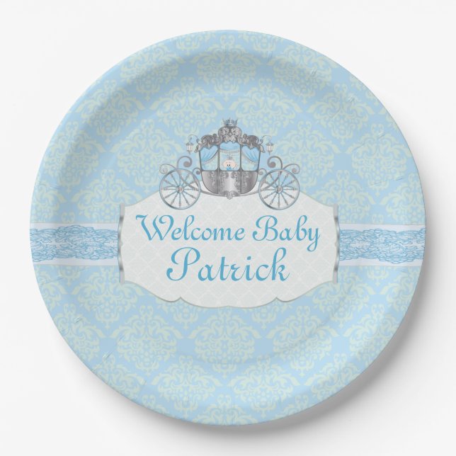 Blue, Little Prince, Baby Shower, Paper Plates (Front)