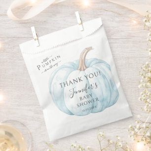 Blue Little Pumpkin Autumn Fall Baby Boy Shower Favour Bag