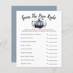 Blue Little Pumpkin Baby Shower Guess The Price