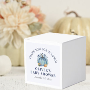 Blue Little Pumpkin Fall Cute Boy Baby Shower Favour Box
