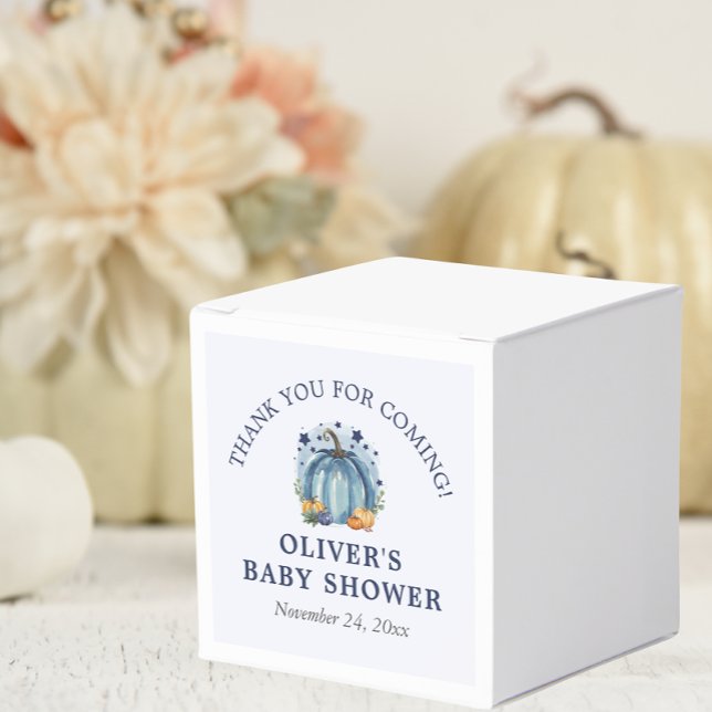 Blue Little Pumpkin Fall Cute Boy Baby Shower Favour Box (Creator Uploaded)