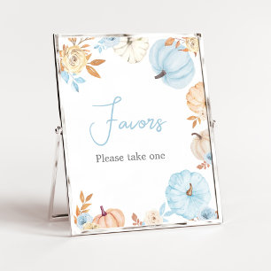 Blue Little Pumpkin Fall Favours Sign