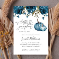 Blue Little Pumpkin Rustic Boy Baby Shower