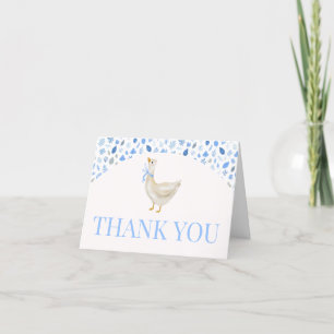 Blue Little Silly Goose Baby Shower Thank You Card