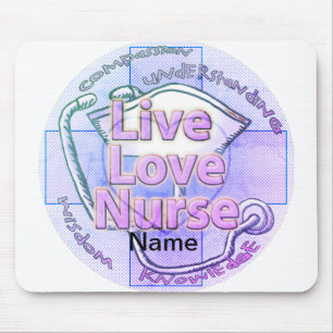 Blue Live Love Nurse mousepad
