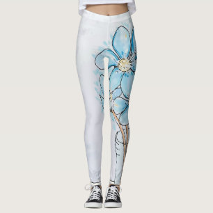 Blue Liverflower Leggings