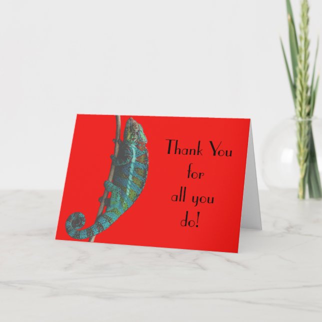 Blue Lizard Folded Thank You Card (Front)