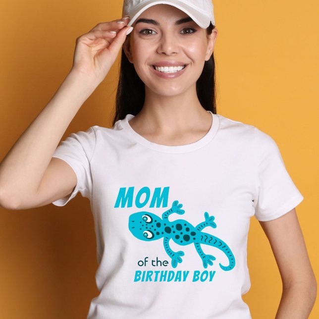 Blue Lizard Gecko Mum of Birthday Boy Mother T-Shirt (Creator Uploaded)