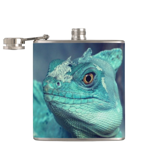Blue Lizard Hip Flask (Opened)