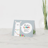 Blue Llama Cactus Photo Thank You