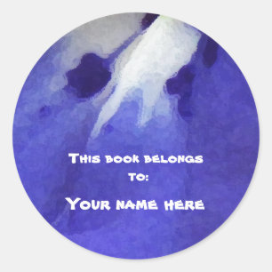 Blue Lobelia Bookplate Classic Round Sticker