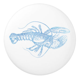 Blue Lobster Ceramic Knob