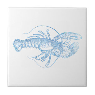 Blue Lobster Ceramic Tile