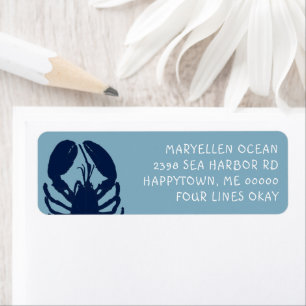 Blue Lobster Colonial Blue Return Address Labels