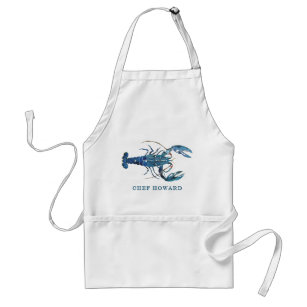 Blue Lobster Custom Name Standard Apron