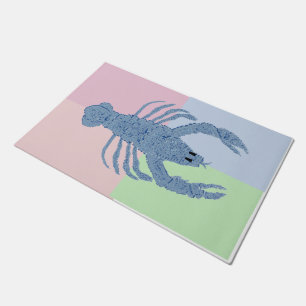 Blue Lobster Ginger Jar Jars Flag rug  Doormat