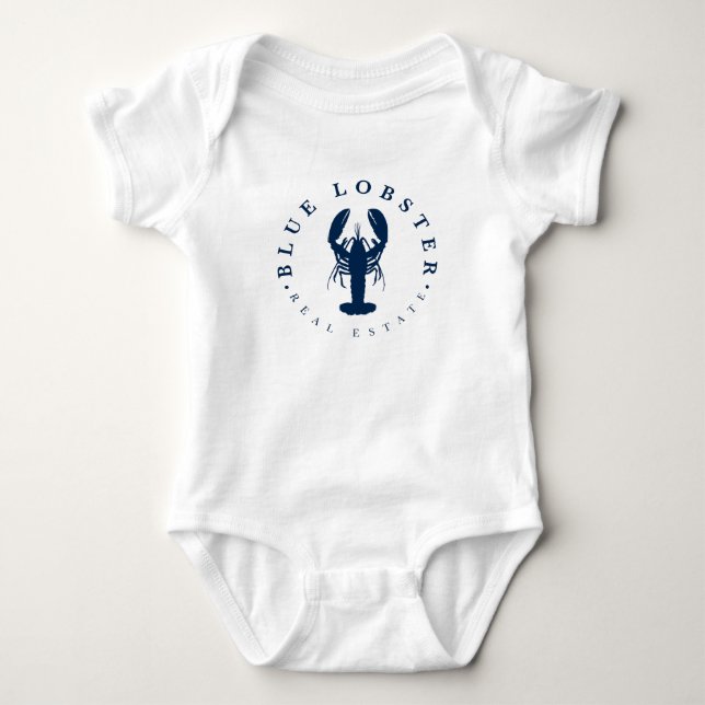 Blue Lobster Real Estate Baby Bodysuit (Front)