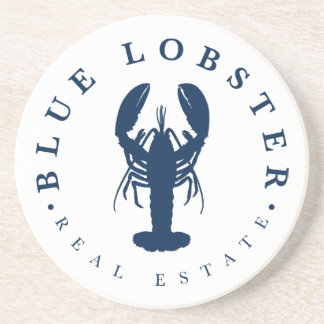 Blue Lobster Real Estate Button Coaster