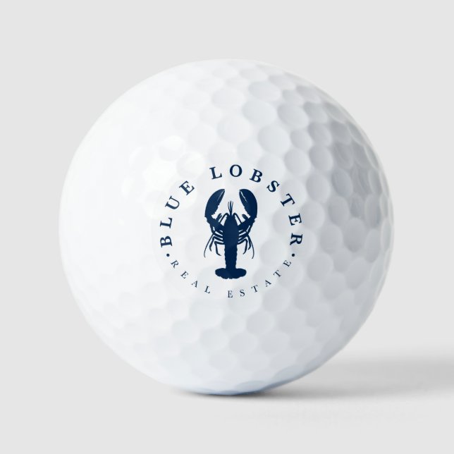 Blue Lobster Real Estate Button Golf Balls (Front)