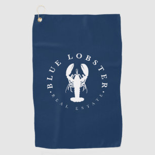 Blue Lobster Real Estate Button Golf Towel