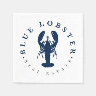 Blue Lobster Real Estate Button Napkin
