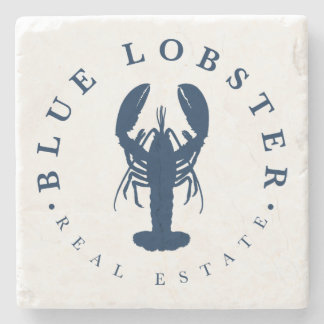 Blue Lobster Real Estate Button Stone Coaster