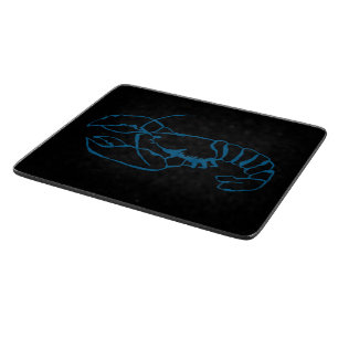 Blue Lobster Sea Animal Simple Outline Drawing Art Cutting Board