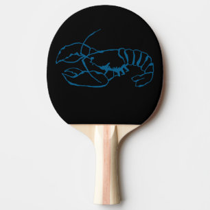Blue Lobster Sea Animal Simple Outline Drawing Art Ping Pong Paddle