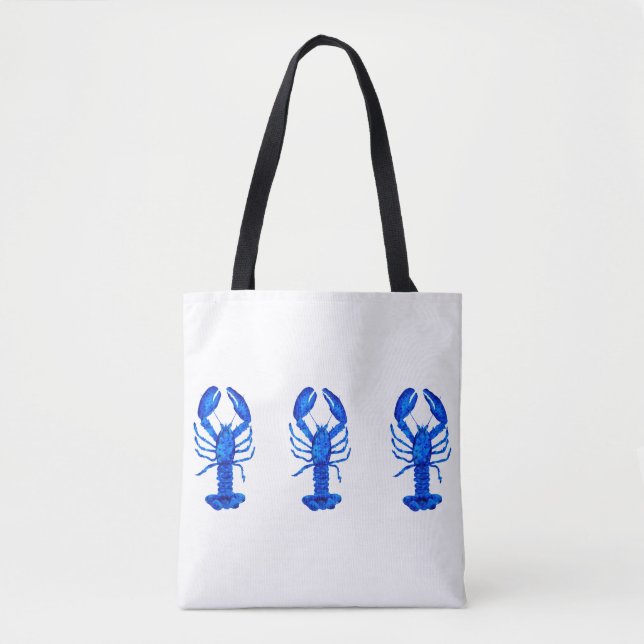 Blue Lobster Tote Bag (Front)