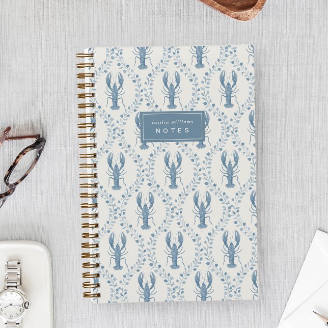 Blue Lobster Trellis Personalised Notebook (Creator Uploaded)