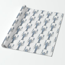 Blue Lobster Wrapping Paper