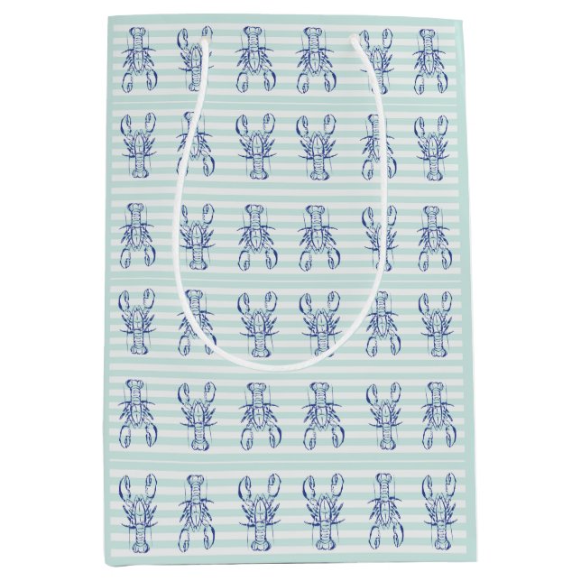  Blue Lobsters Medium Gift Bag (Front)
