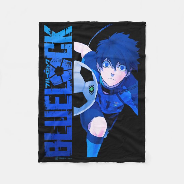 Blue Lock Blue Soccer Ll Split Panels  Fleece Blanket (Front)
