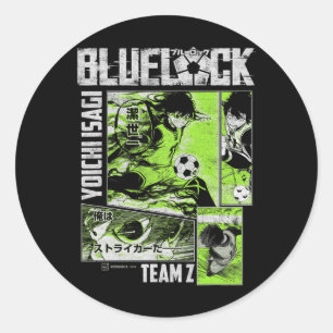 Blue Lock Yoichi Isagi Split Soccer Panels Classic Round Sticker