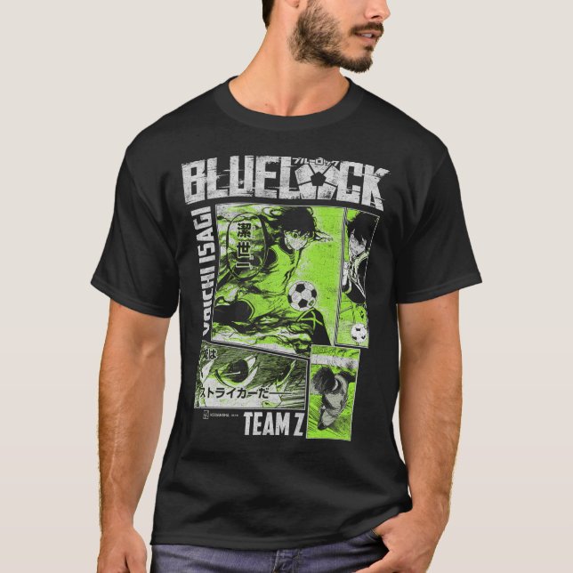 Blue Lock Yoichi Isagi Split Soccer Panels  T-Shirt (Front)
