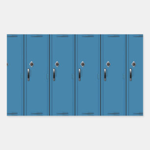 Blue Locker Doors Rectangular Sticker