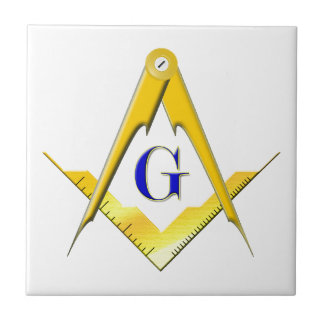 Blue Lodge Square & Compasses Ceramic Tile