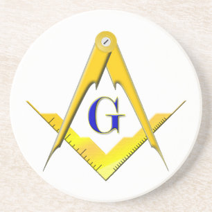 Blue Lodge Square & Compasses Coaster