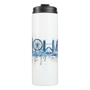 Blue London skyline Thermal Tumbler