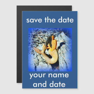 blue lookout mermaid magnetic invitation
