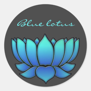 blue lotus classic round sticker