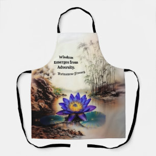 Blue Lotus Emerging from Muddy Waters (Vietnamese) Apron