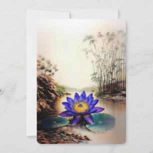 Blue Lotus Emerging from Muddy Waters (Vietnamese) Holiday Card