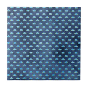 Blue Lotus Flower Aquatic Plant Spiritual Buddhism Ceramic Tile