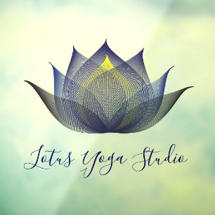 Blue Lotus Flower Art Elegant Unique Yoga Studio