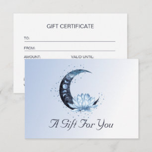 Blue Lotus Flower Moon Business Gift Certificate